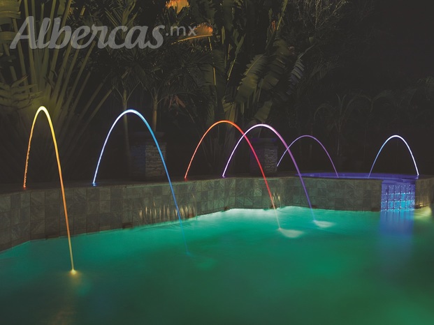 Dale color a tu piscina con reflectores leds que cambian de color y ahorran energia